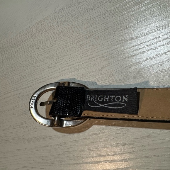 Brighton Black and Tan Leather Belt with Classic Design - Picture 5 of 7